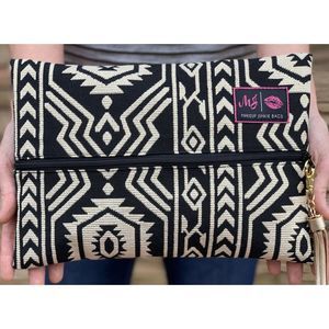 Makeup Junkie Pharaoh Zipper Makeup Bag Black Gold